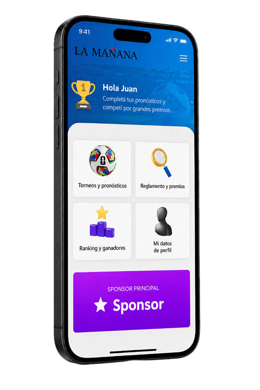 Vista mobile de la plataforma Prode Mundial 2026